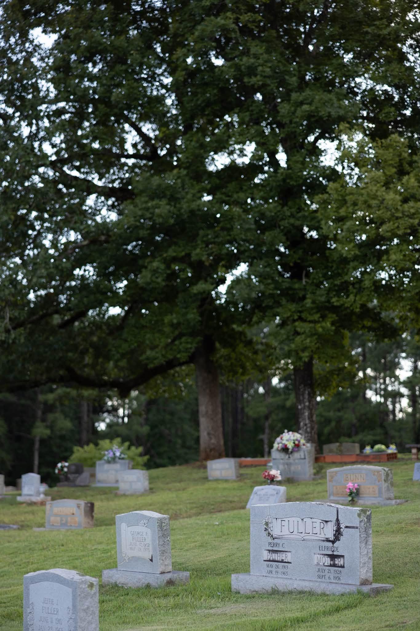 Headstones among trees at Genery’s Gap Cemetery