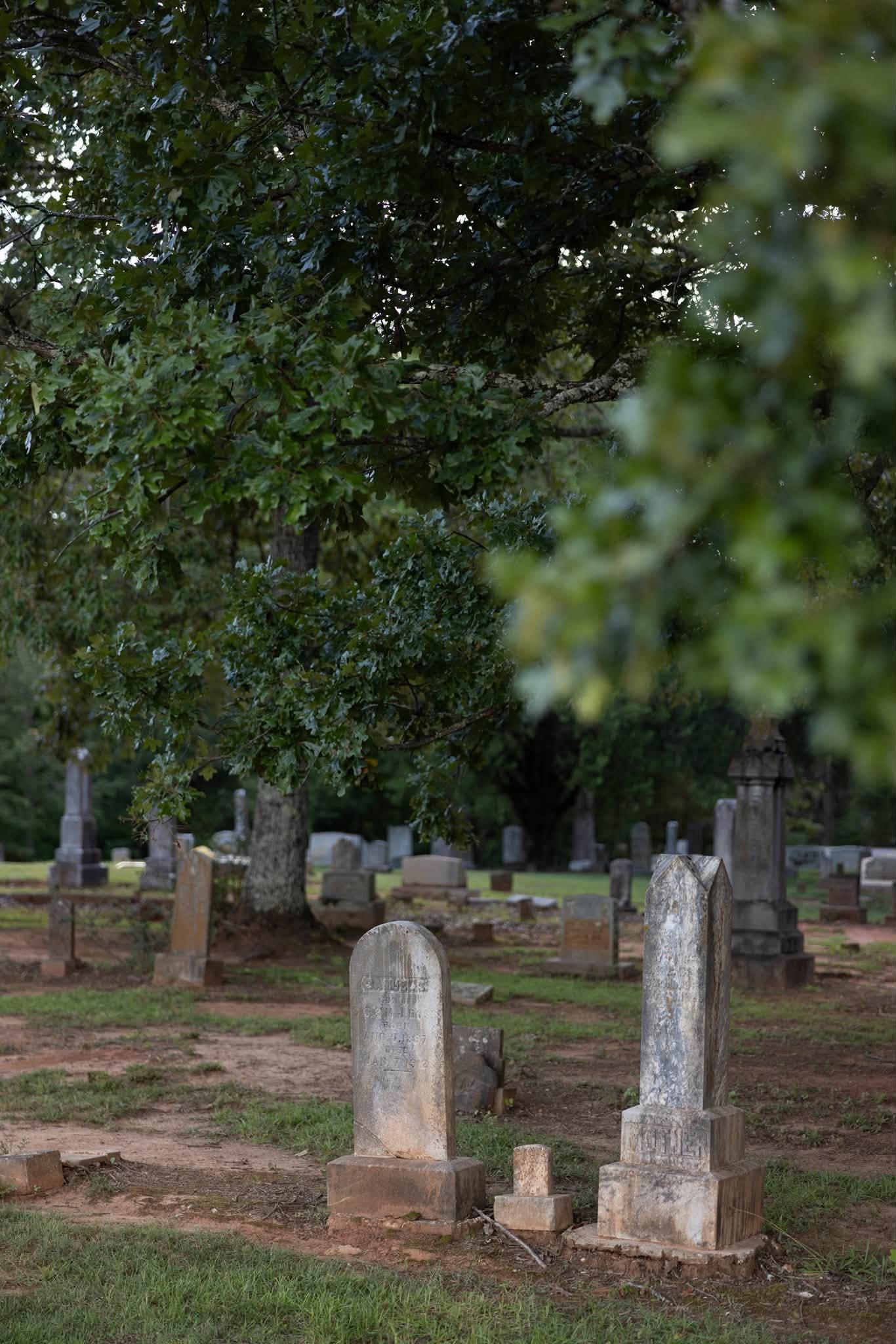 Headstones and trees at Genery’s Gap Cemetery